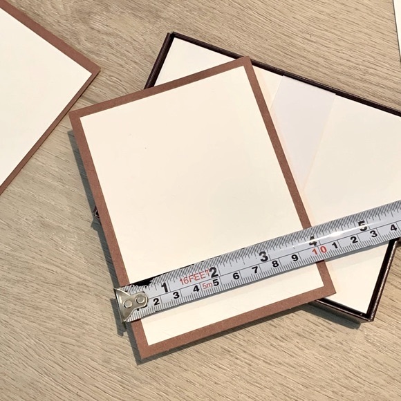 Lot of 4 Hallmark Blank Cards Stationary Embossed Geometric Brown/Cream - Picture 10 of 10